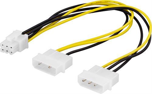 Produktbild Deltaco SSI-45 - 0,25 m - 2 x 4-pin - 6 Kontakte - Schwarz - Weiss - Gelb (0.25 m)