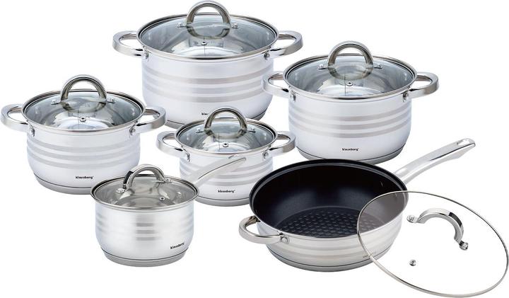 Actual product image Klausberg Stainless steel saucepan set with glass lid, 6 pieces (Pot, Stainless steel)