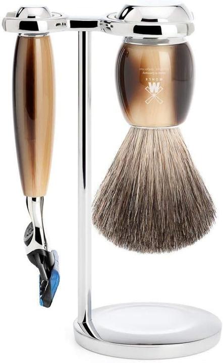 Actual product image Mühle Shaving set, 3-piece, shaving brush with pure badger hair, 5-blade razor