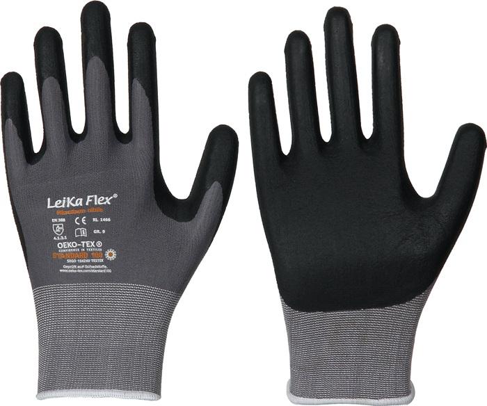 Actual product image Leipold Gloves LeiKaFlex 1466 size 9 grey EN420+EN388 PPE category II (9)