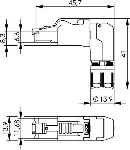 Image du produit Telegärtner MFP8-4x90 T568A Cat.6A (UE 10) (Câble réseau Connecteur)
