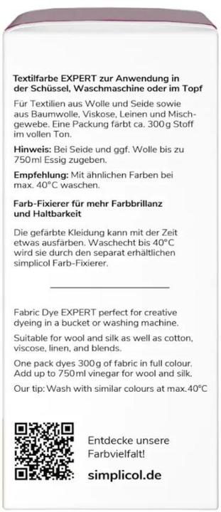Actual product image Simplicol Textilfarbe expert (Blackberry Red, 150 ml)