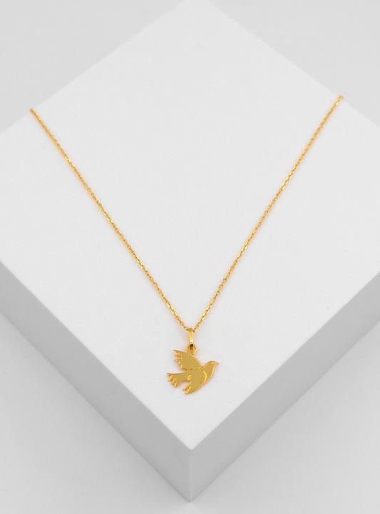 Image du produit Muau Pendentif colombe en or jaune 750, 17x12mm (Or jaune 750/18K)