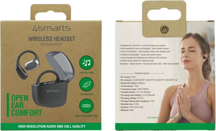 Immagine prodotto 4smarts SkyBuds (Nessuna soppressione del rumore, 5 h, Senza fili)