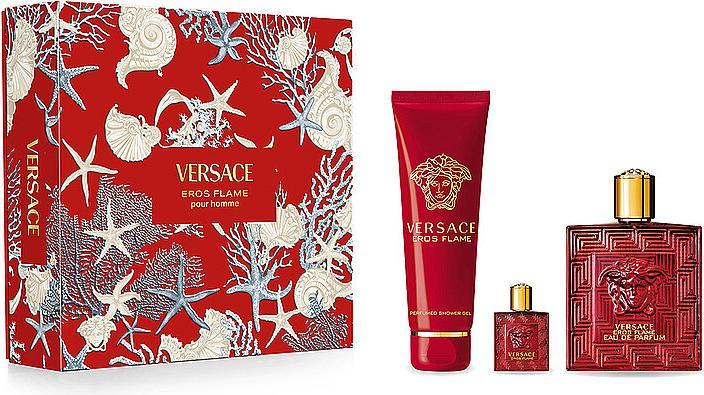 Versace Geschenkset Eros Flame pour Homme Set /100ml /5ml (Gesichtspflege set)