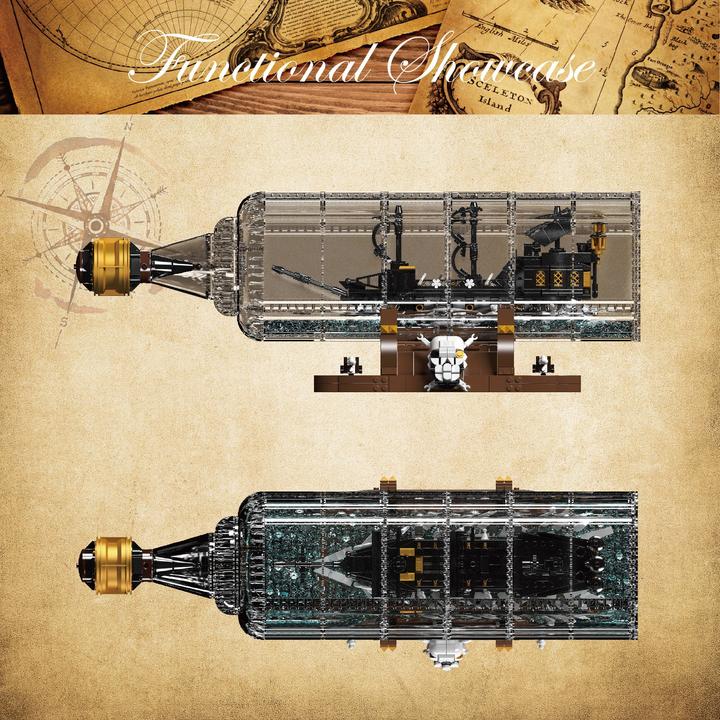 Actual product image Mould King Ship in a bottle Black Pearl