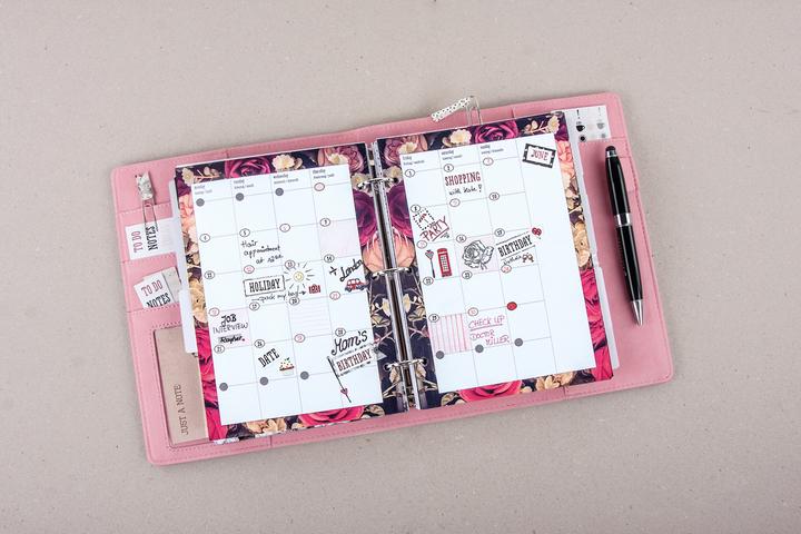 Actual product image Rayher Planner A5, pink/silver/marble, FSCMixCred, 1 piec (A5)
