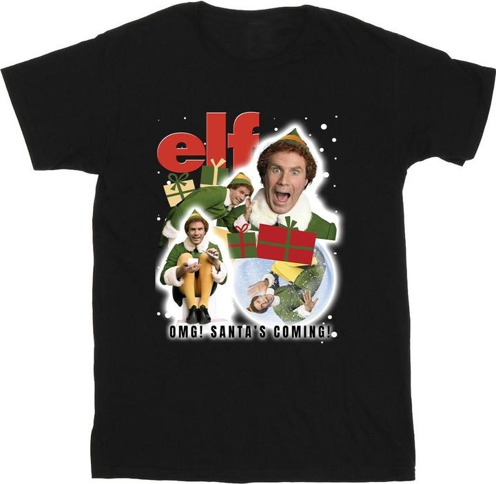 Actual product image Elf Girls Buddy Collage Cotton T-Shirt (152, 158)