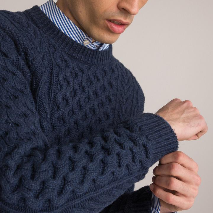 Immagine prodotto La Redoute Collections Maglia firmata con scollo rotondo e lavorazione a maglia a cavi (L)