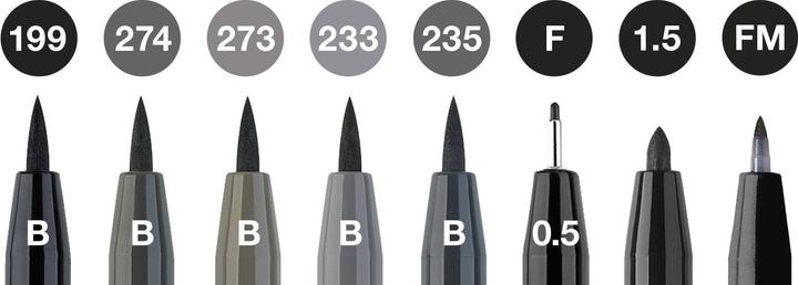 Actual product image Faber-Castell Pitt Artist Pen (Grey, Black, 1 x)