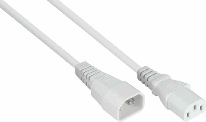 Kabelmeister Kaltgeräteverlängerung C14 an C14 weiss 3m (3 m, C14, C13)