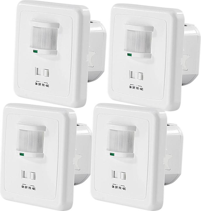 Actual product image Revolt Set of 4 Automatic Light Switch with PIR and Acoustic Sensor (12 m)