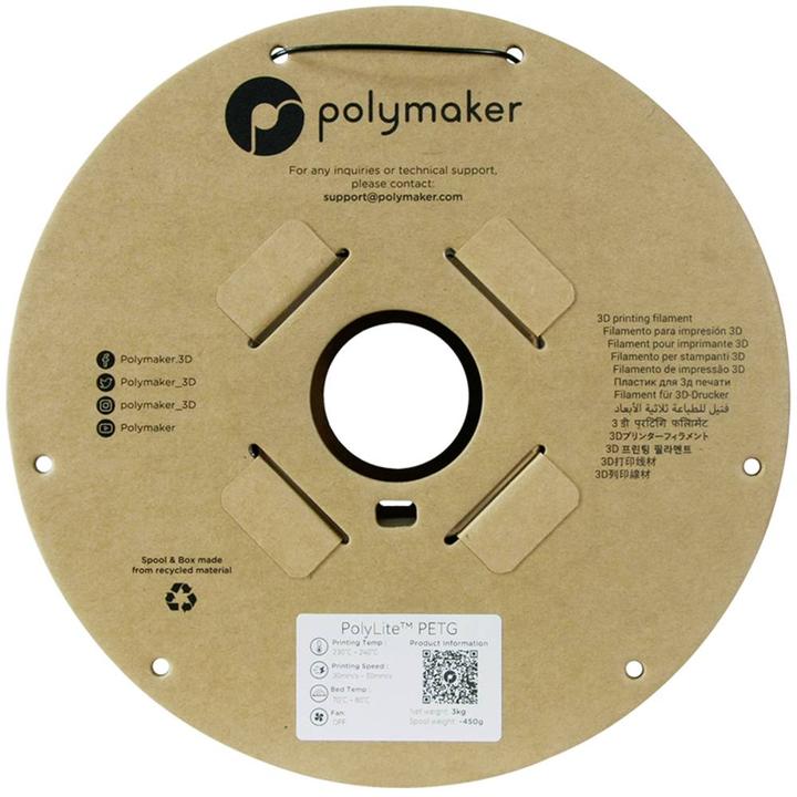 Immagine prodotto Polymaker PolyLite PETG (PETG, 1.75 mm, 3000 g, Nero)