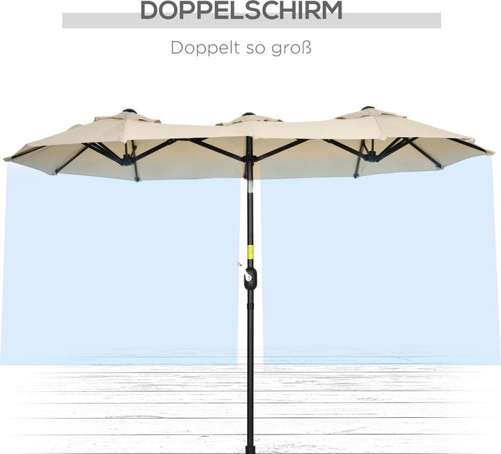 Image du produit Outsunny Parasol double face avec toit anti-vent (1.47 m)