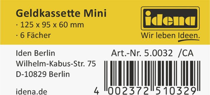 Produktbild Idena Geldkassette Mini 125x95x60mm, rot