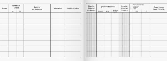 Produktbild Fahrtenbuch quer farbig sortiert, 40 Blatt (40 x)