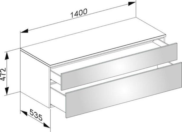 Produktbild Keuco Sideboard EDITION 400 Hö 180/270mm 1400x472x535mm we/ant sat