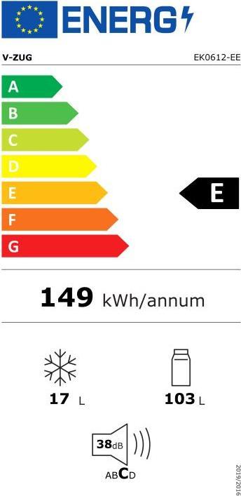 Energy Label V-Zug Komfort eco 5112600001