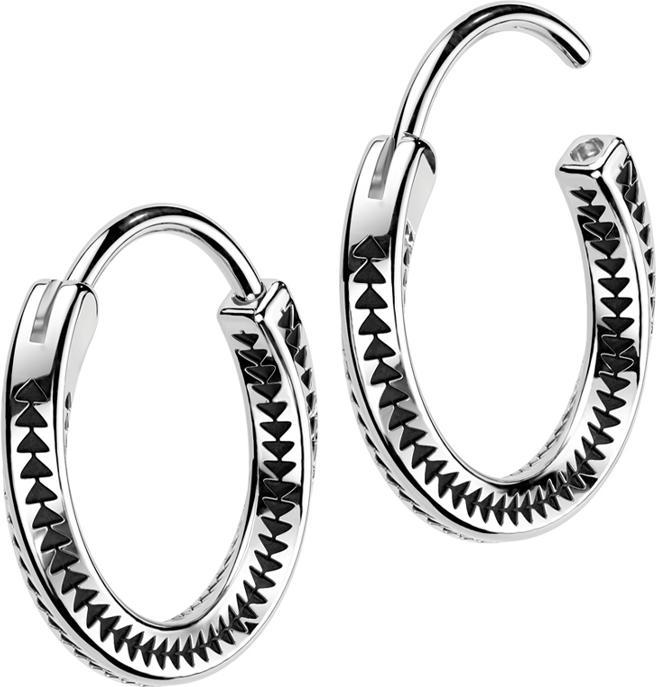 Produktbild Star Piercing Ohrring zum Klappen silber doppelter dreiecks Twist (ohne Messing, Chirurgenstahl 316L)