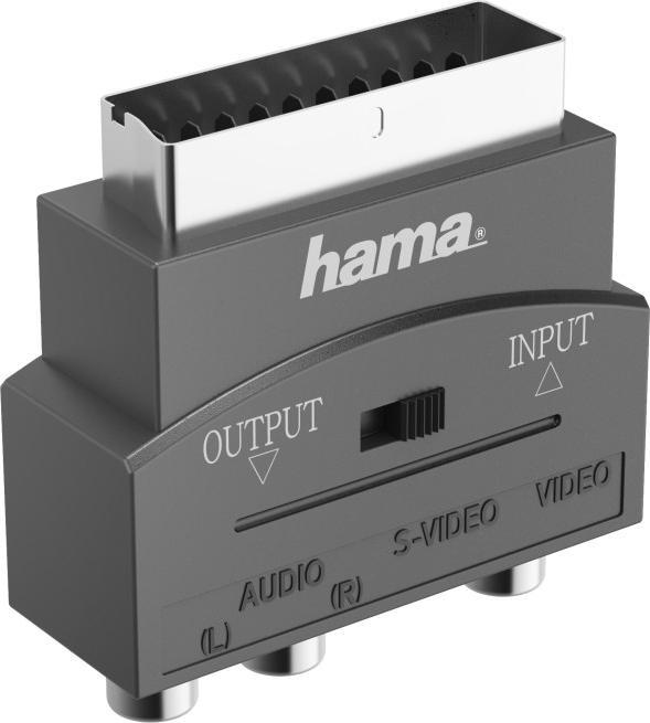 Produktbild Hama Video-Adapter, S-VHS-Kupplung/3 Cinch-Kupplungen - Scart-Stecker, 4-polig (Video Switch)