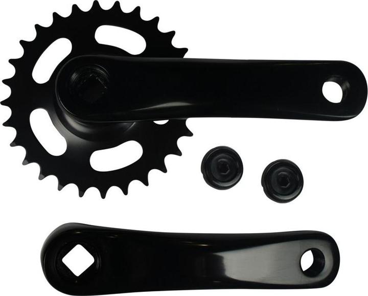 Actual product image Mustang Velo Crankset 28T. 127mm aluminium black without chain guard (127 mm)