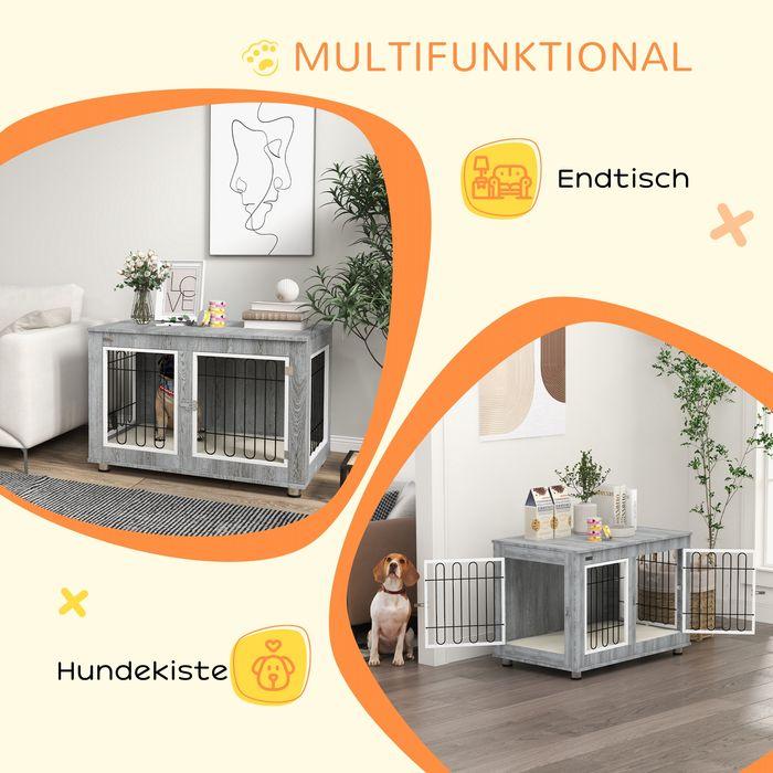 Produktbild Swisshandel24 Hundekäfig, Hundehütte, Haustierkäfig mit Kissen, 2 Verriegelungen für Mittelegrosse Hunde, Hundebox (Hundehütte)