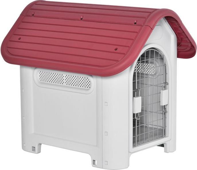 Produktbild Swisshandel24 Hundehütte Outdoor Hundehaus mit Dachluke Tor Unterschlupf für kleine Hunde Kleintierstall Luftzirku (Hundehütte)