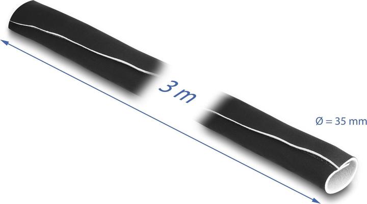 Produktbild Delock Kabelschlauch 3 m x 135 mm Schwarz Weiss mit Klettverschluss (Kabelschlauch, 300 cm)