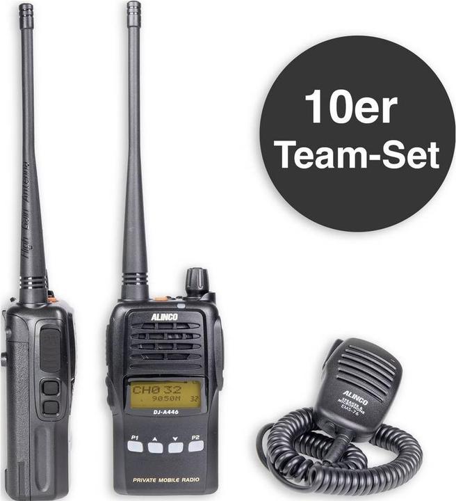 Immagine prodotto Alinco Team-Set DJ-A-446 EMS-76 150108 PMR-Handfunkgerät 10er Set