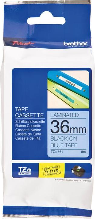 Produktbild Brother P-touch Schriftband TZe laminiert (3.60 cm, Blau)