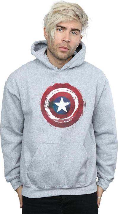 Actual product image Mens Captain America Splatter Shield Hoodie (L)