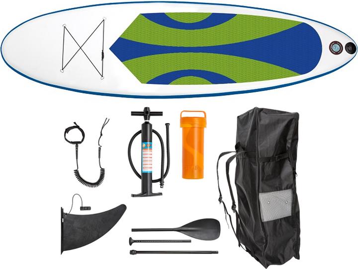 Actual product image Aqua CS CS Aqua SUP Board - Stand Up Paddleboard - 300x83x15 cm max 120 kg. Green/Blue