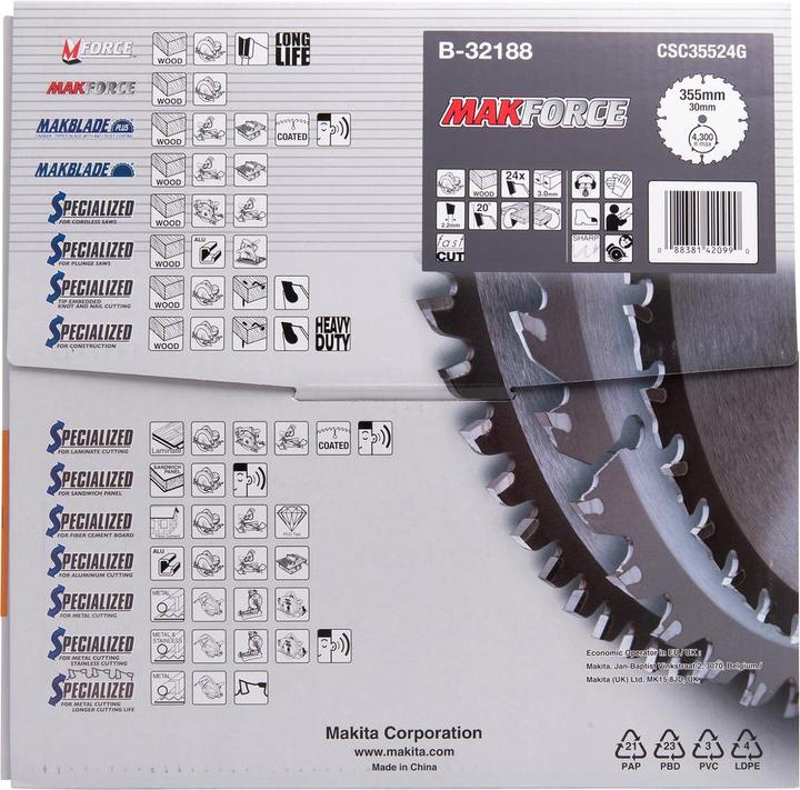 Productafbeelding Makita MAKFORCE zaagblad 355x30x24Z