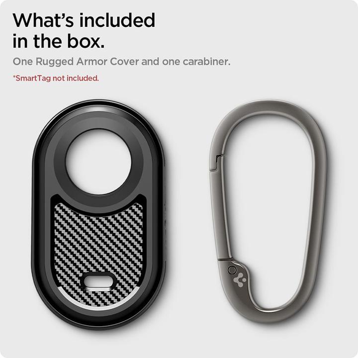 Produktbild Spigen Rugged Armor Hülle für Samsung Galaxy SmartTag 2 – mattschwarz (Android)