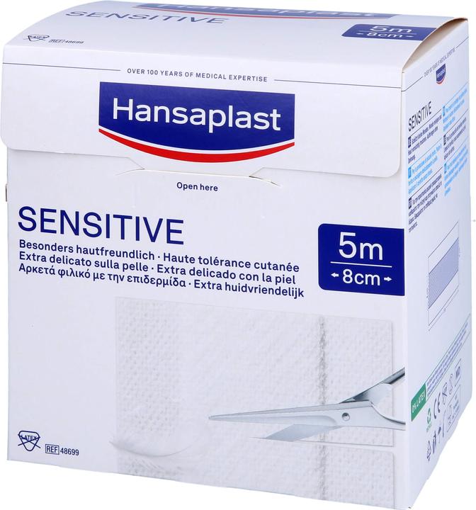 Hansaplast Sensitive 5 m x 8 cm Rolle, 1 St. Pflaster (1 x)