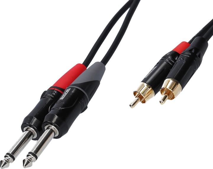 Produktbild Enova 6.35mm Jack/Cinch Kabel RCA, rot/schwarz, 5m (5 m)