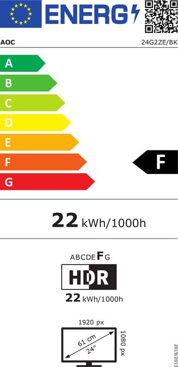 Energy Label AOC 24G2ZE/BK (1920 x 1080 pixels, 23.80")