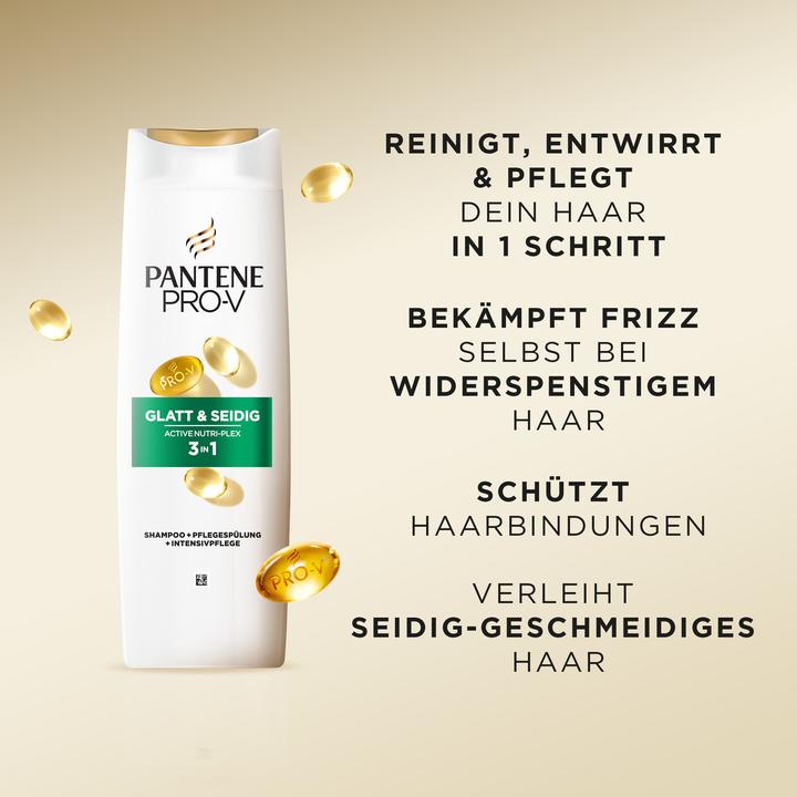 Image du produit Pantene Pro-V Glatt & Seidig 3 in 1 (250 ml, Shampoing liquide)