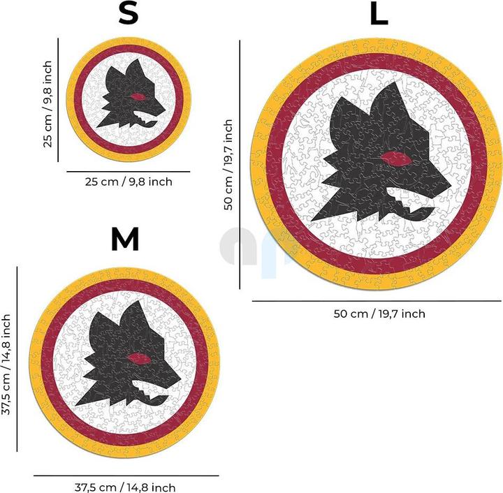 Immagine prodotto Iconic AS Roma - Lupetto Logo - Puzzle in Legno Taglia S (150 Pezzi) (150 pezzi)