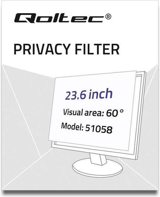 Immagine prodotto Qoltec 51058 - Monitor - Trasparente - Privacy - 16:9 - 59.9 cm (23.6 pollici) - 522 (20.57", 16 : 9)