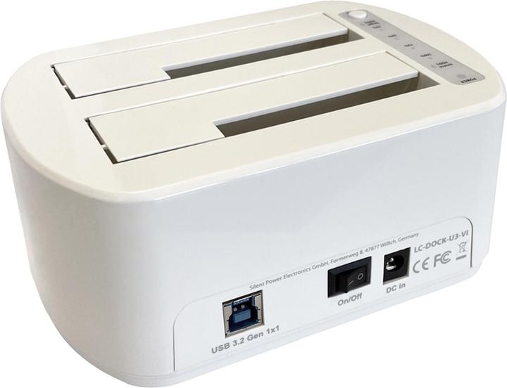 Produktbild LC-Power LC-DOCK-U3-VI USB3.2 1xHDD/SSD Docking 2,5/3,5 Whit retail (USB-C, 2 Ports)