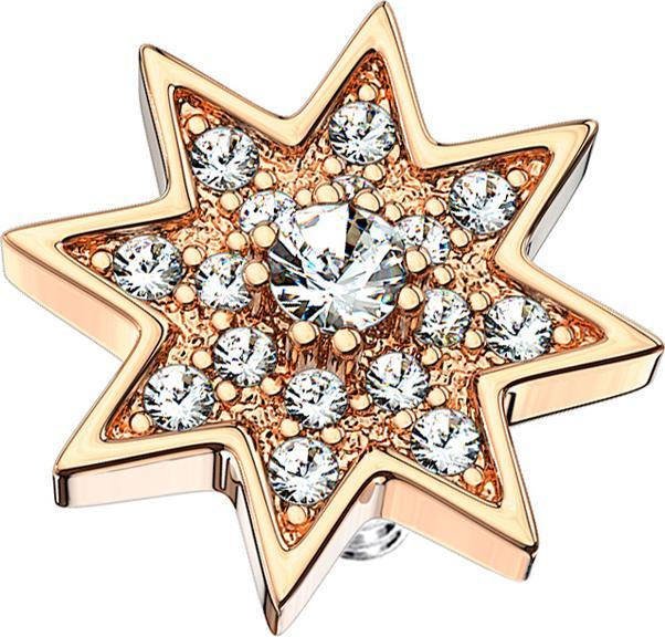 Image du produit Star Piercing Dermal Anchor rose gold étoile avec cristal (Acier chirurgical 316L, Laiton)