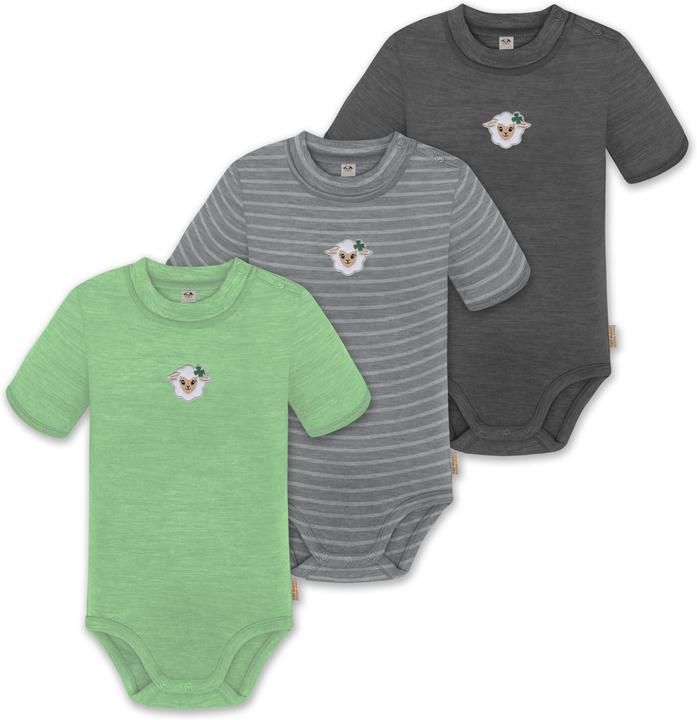Normani 3er Set Baby Merino Kurzarmbody „Tihoi" - 9319
