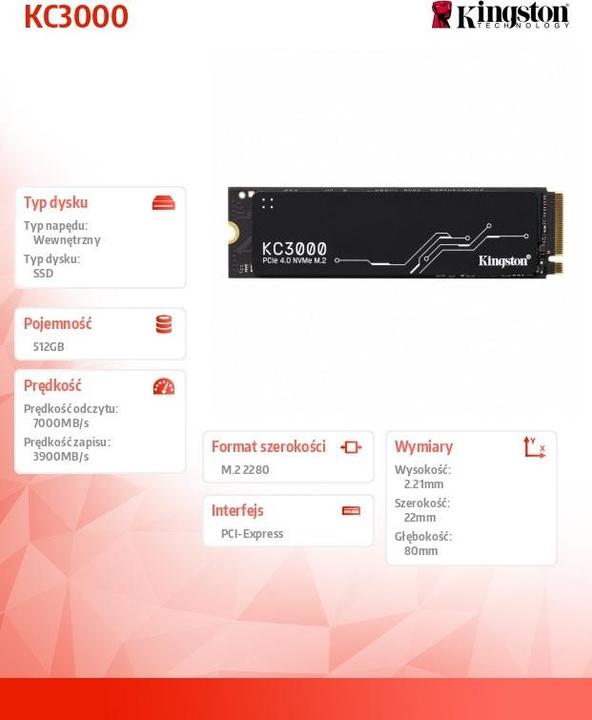 Actual product image Kingston KC3000 (512 GB, M.2 2280)