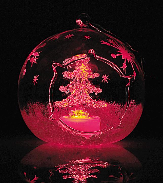 Image du produit Lunartec Ornements en verre LED soufflés à la bouche en forme de boule, lot de 2 (2 -pièce)