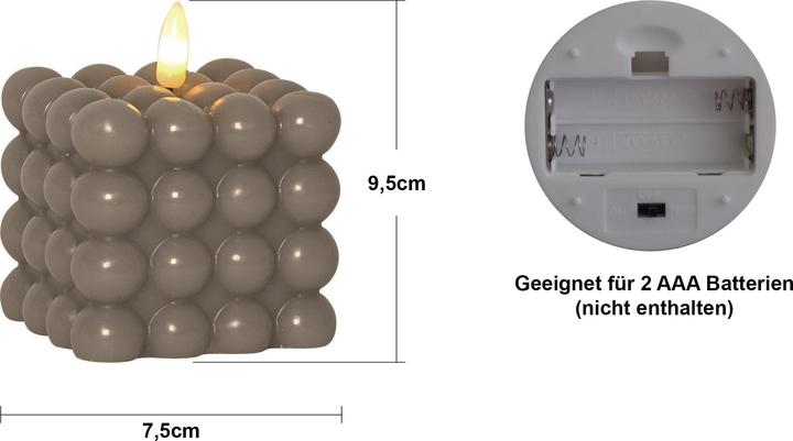 Immagine prodotto Star Trading Candela a bolle di | Candele LED con funzione timer | Candele a LED con fiamma tremolan (2 x)