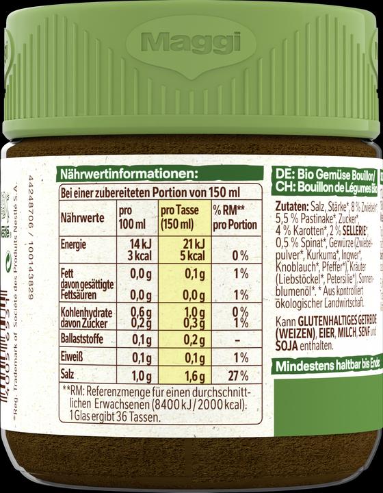 Actual product image Maggi Organic Vegetable Bouillon in a Jar, Yields 5,5 L (5500 ml)
