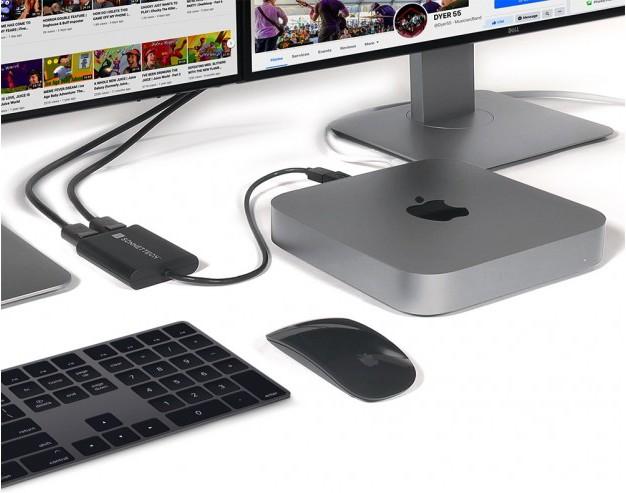 Image du produit Sonnet Double adaptateur DisplayPort 4K 60Hz pour M1 Thunderbolt Macs *Nouveau (USB-A, USB-C, 30 cm)