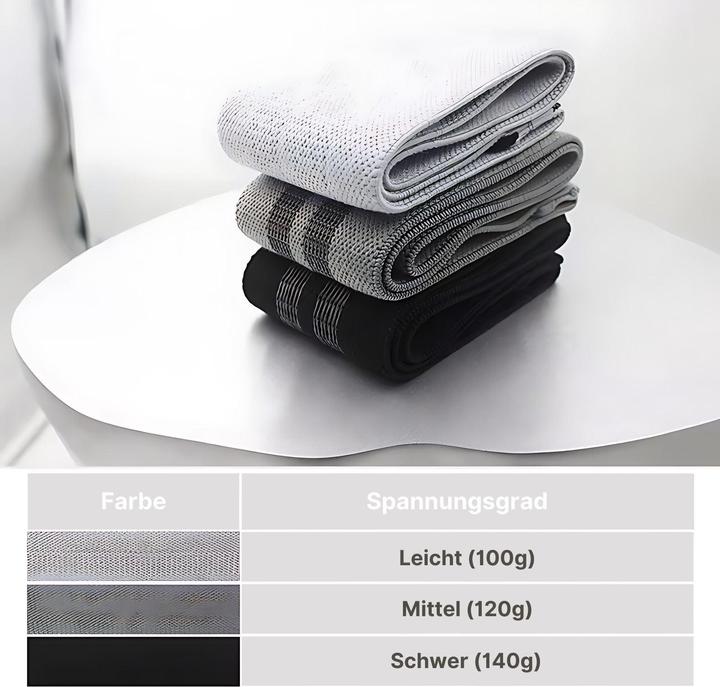 Produktbild Hermex Booty-Band Hip-Resistance-Band Glute-Band Trainingsband Fitnessband (0.37 m, Leicht, Mittel, Stark)