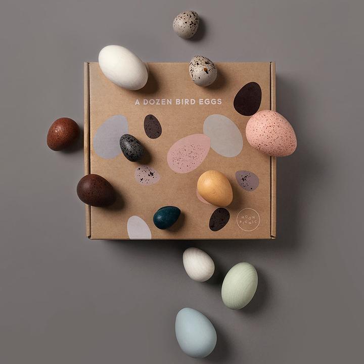 Image du produit Moon Picnic Oeufs d'oiseaux en bois dans la boîte